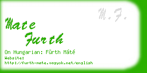 mate furth business card